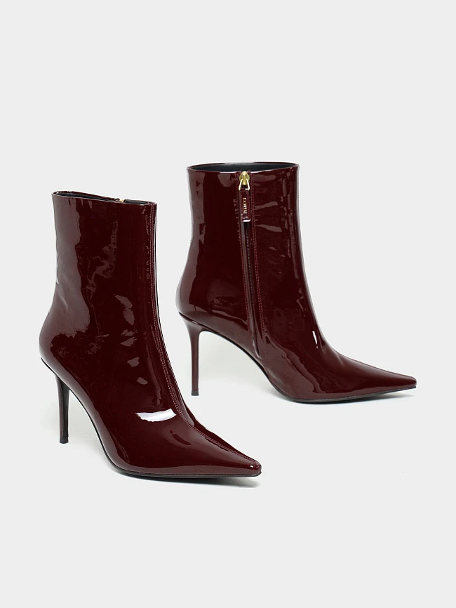 Полусапоги женские демисезонные, цвет бордовый, натуральная лаковая кожа 1494513 | 3