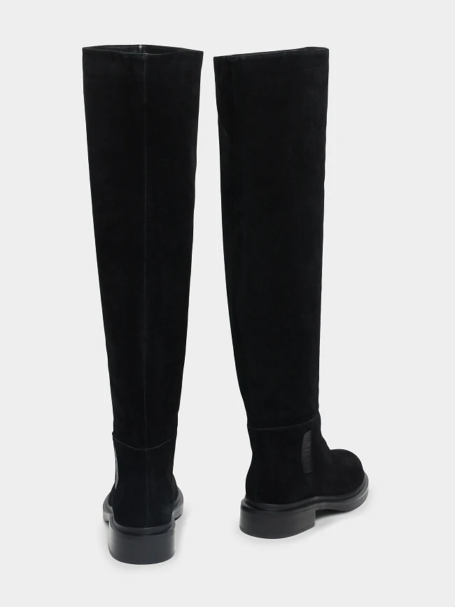 Ботфорты женские демисезонные, цвет черный, натуральный спилок 1820420 | 4