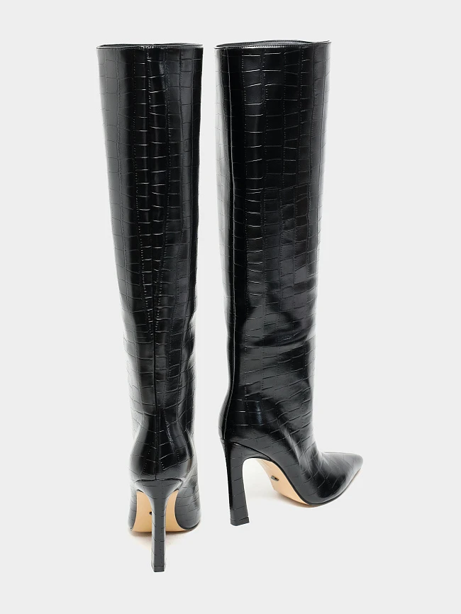 Сапоги женские демисезонные, цвет черный, натуральная кожа 6550374 | 4