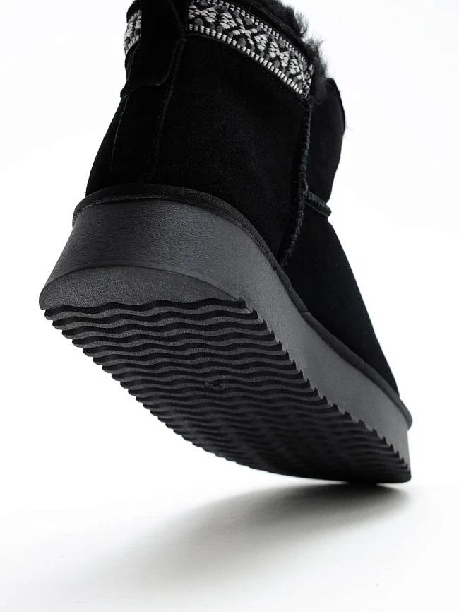 Полусапоги женские зимние, цвет черный, натуральный спилок 27VD084M | 18