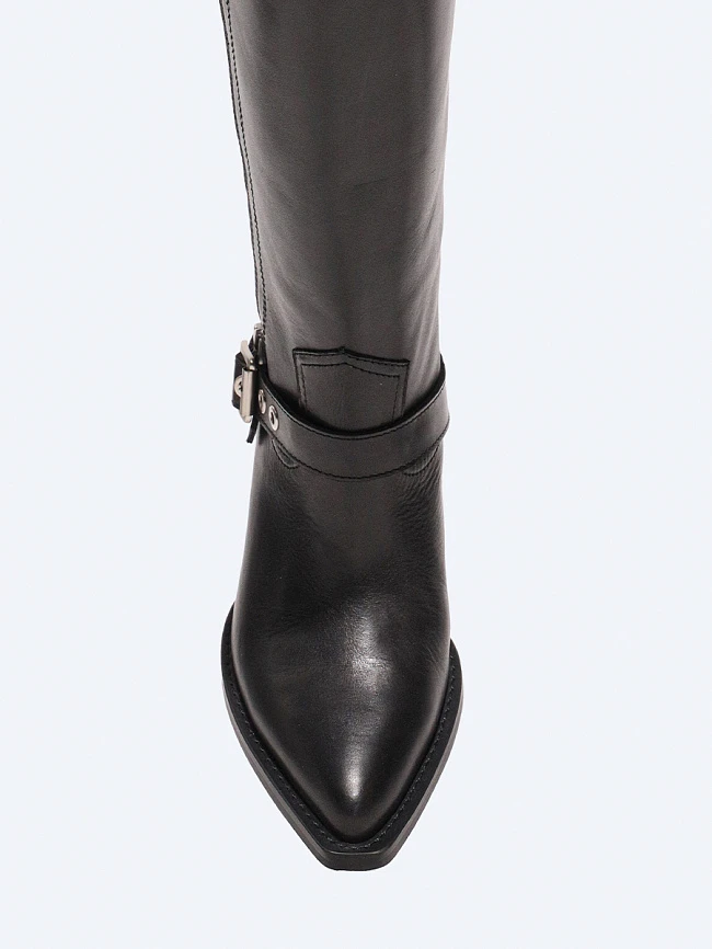 Сапоги женские демисезонные, цвет черный, натуральная кожа 1731197 | 4