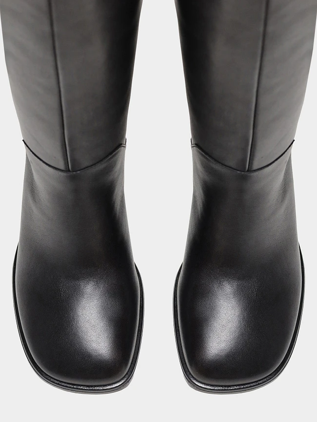 Сапоги женские демисезонные, цвет черный, натуральная кожа 1731144 | 4