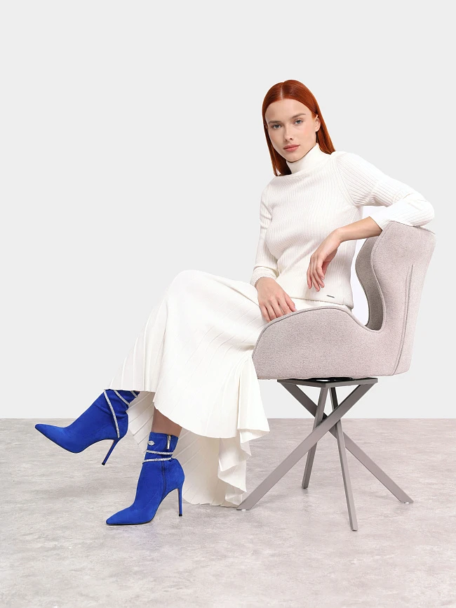 Полусапоги женские демисезонные, цвет синий, искусственный велюр 1398947 | 11