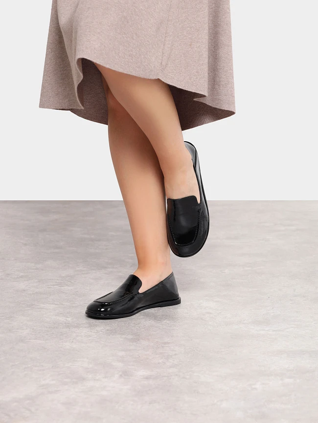 Лоферы женские всесезонные, цвет черный, натуральная кожа и полимерные материалы 1849752 | 9