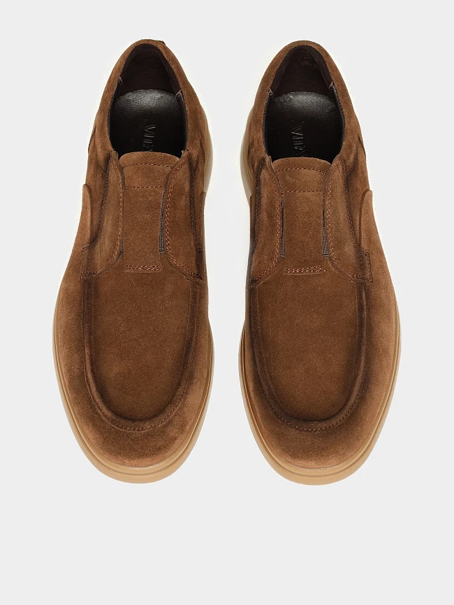 Лоферы мужские всесезонные, цвет коричневый, натуральный спилок M801215 | 5