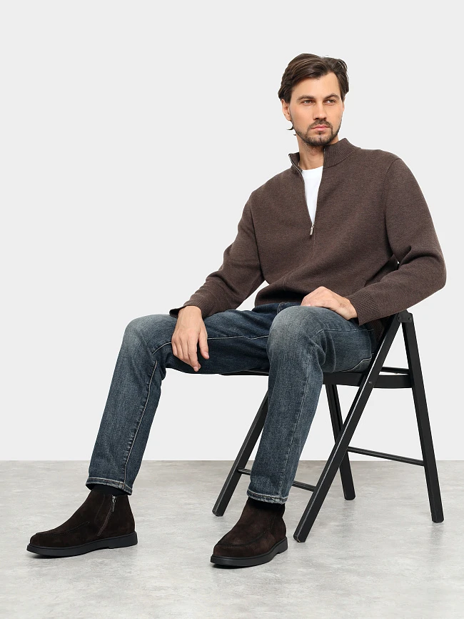 Ботинки мужские зимние, цвет коричневый, натуральный спилок M801244M | 11