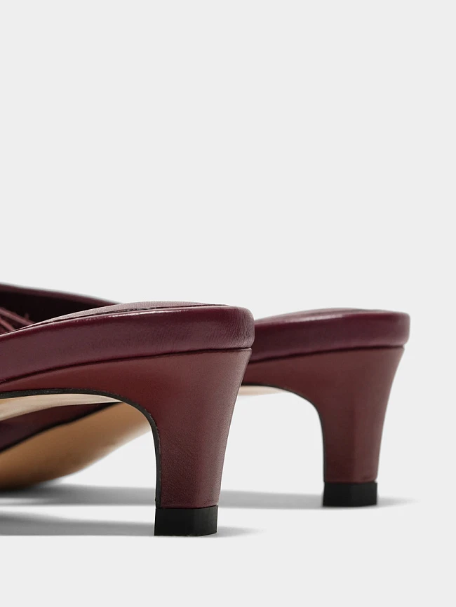 Сабо женские летние, цвет бордовый, натуральная кожа 1731307 | 5