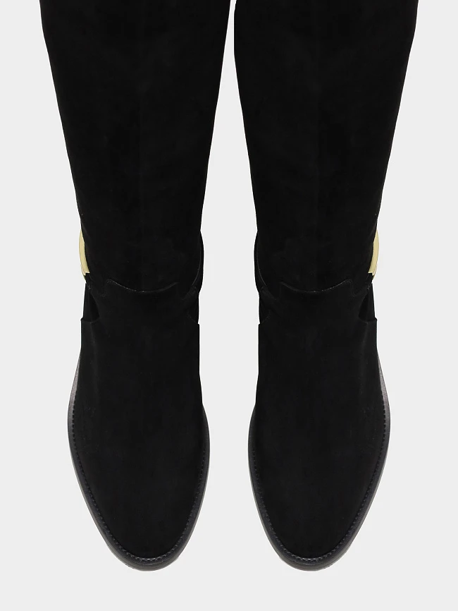 Сапоги женские зимние, цвет черный, натуральный велюр 1494714M | 4