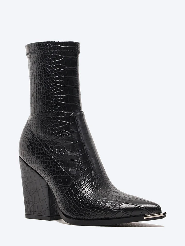 Полусапоги женские демисезонные, цвет черный, искусственная кожа 1848701 | 1