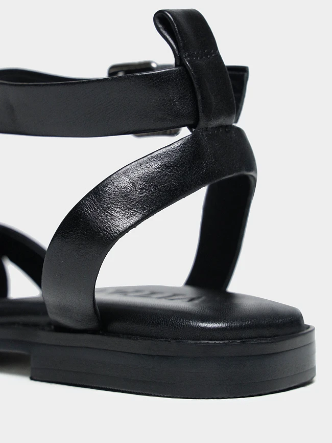 Сандалии женские летние, цвет черный, натуральная масляная кожа 1821704 | 5