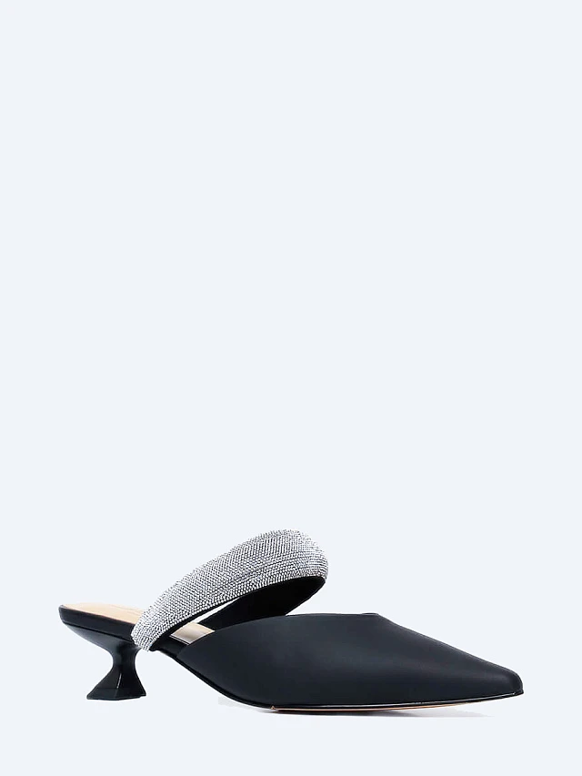 Мюли женские летние, цвет черный, натуральная кожа 1846658 | 1