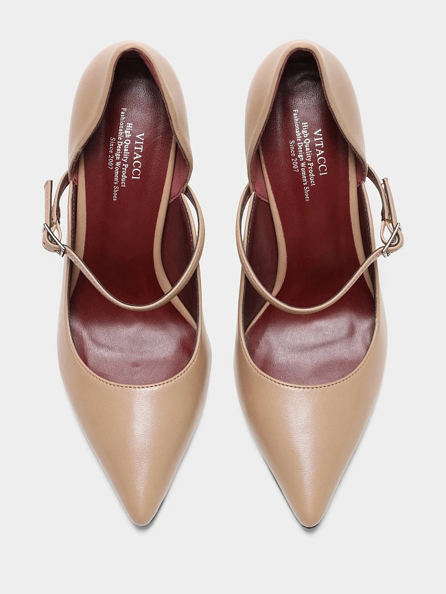 Туфли женские всесезонные, цвет бежевый, искусственная кожа 6550349 | 5