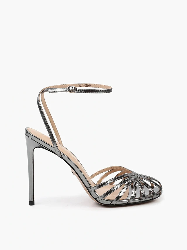 Босоножки женские летние, цвет графитовый, натуральная кожа 496700 | 1