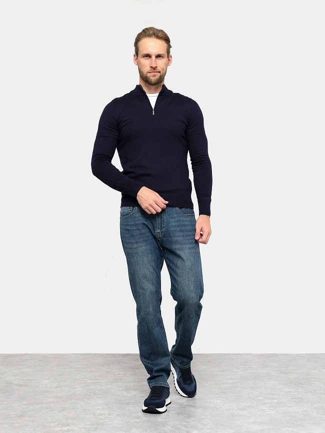 Кроссовки мужские демисезонные, цвет синий, натуральный спилок/текстиль/натуральная кожа M03101 | 10