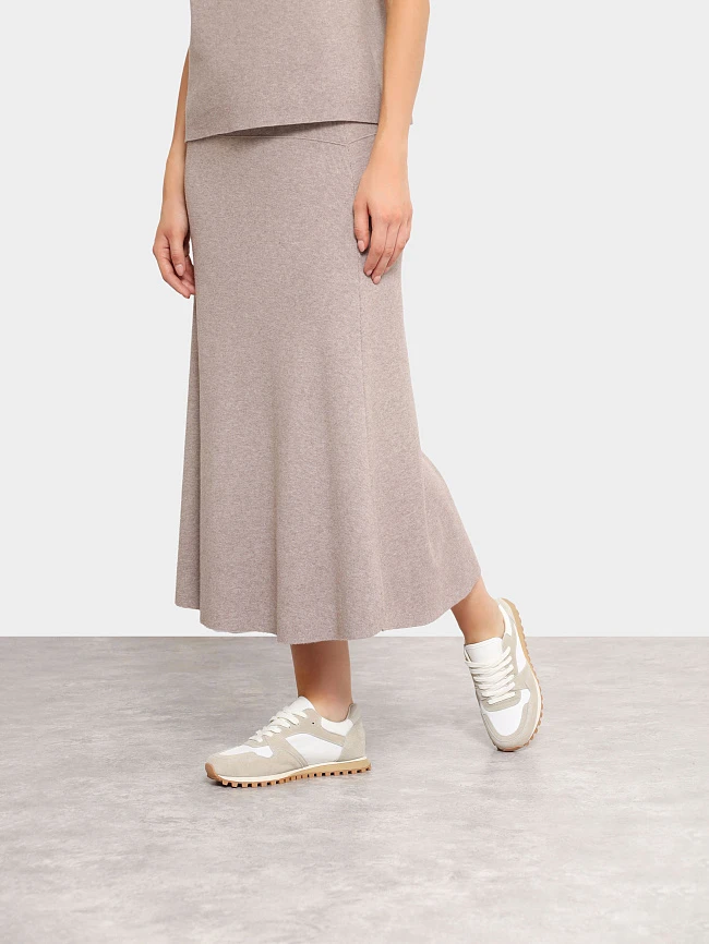 Кроссовки женские демисезонные, цвет молочный, натуральный спилок/текстиль 3630204 | 7