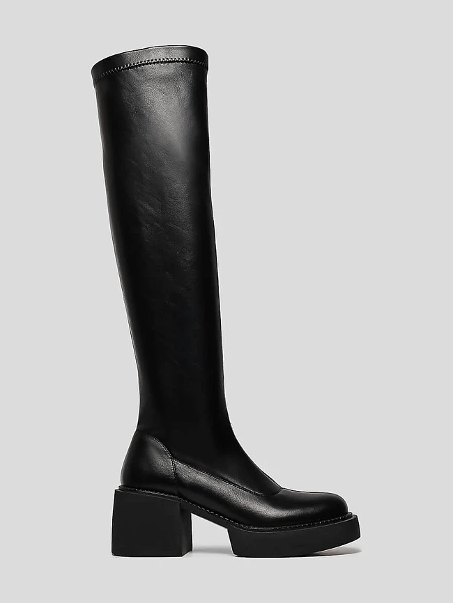 Ботфорты женские демисезонные, цвет черный, искусственная кожа 1844210P2 | 2