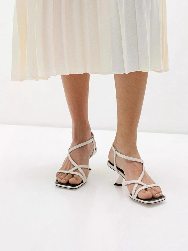 Босоножки женские летние, цвет белый, натуральная кожа 1494318 | 6