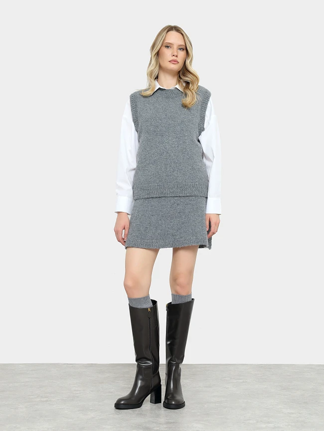 Сапоги женские демисезонные, цвет серый, натуральная кожа 1494606 | 10