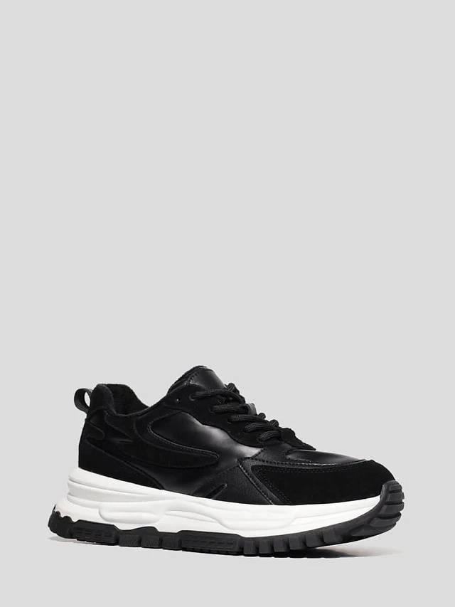 Кроссовки женские демисезонные, цвет черный, текстиль/натуральная кожа и полимерные материалы 1848055 | 1