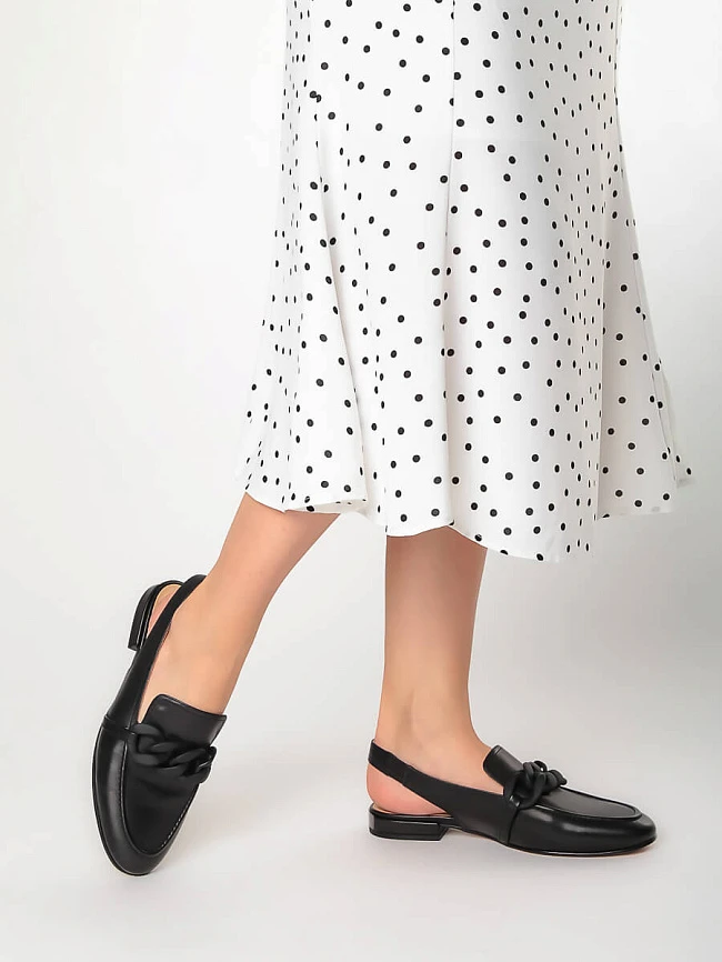 Туфли летние 641153 женские цвет черный, натуральная кожа 641153          | 2