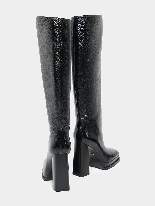 Сапоги женские демисезонные, цвет черный, натуральный наплак 1492986 | 3