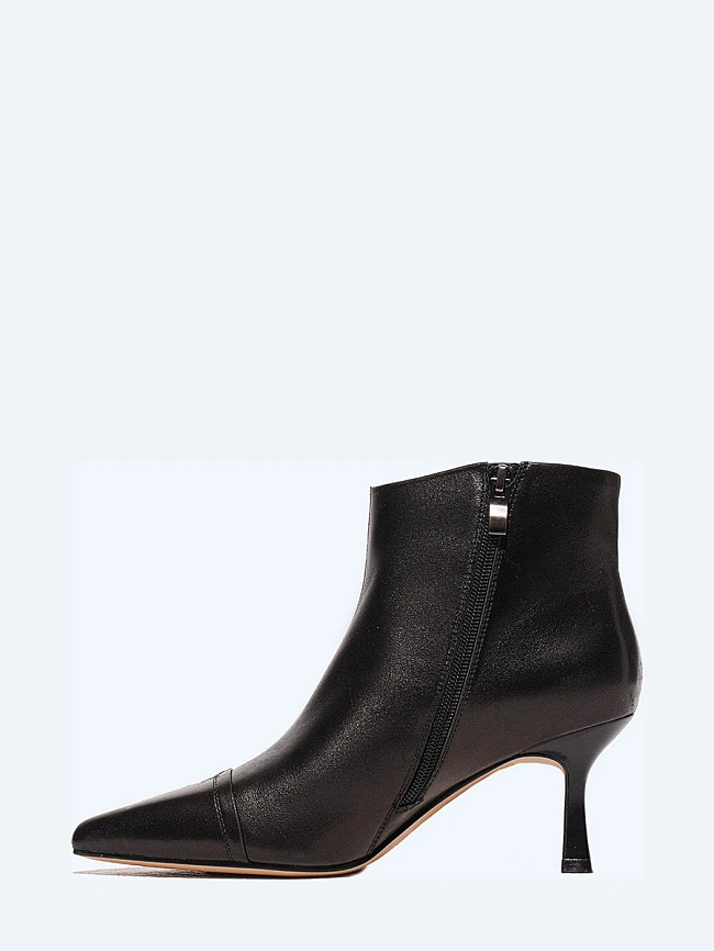 Ботильоны женские всесезонные, цвет черный, натуральная кожа 17VC400 | 3