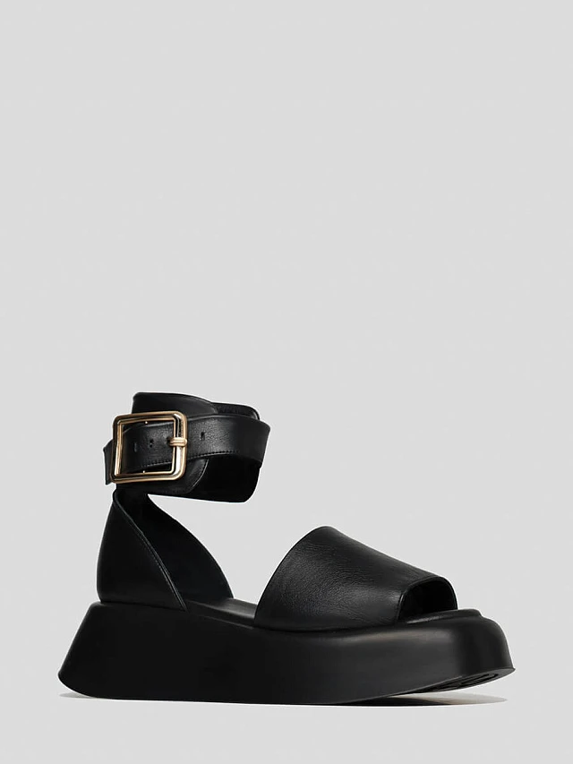 Сандалии женские летние, цвет черный, натуральная кожа 1221132P | 1