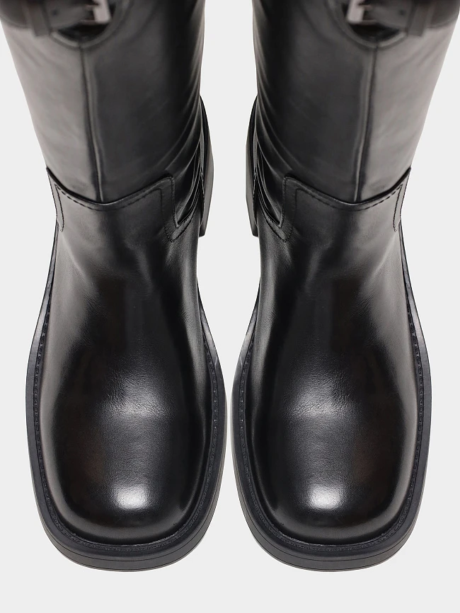 Сапоги женские демисезонные, цвет черный, натуральная кожа 642310 | 5