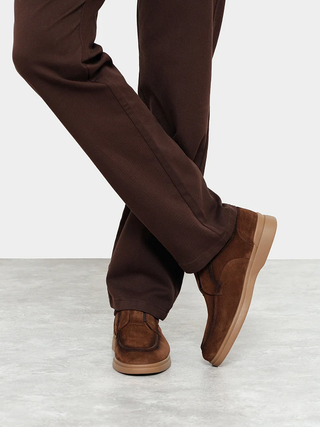 Лоферы мужские всесезонные, цвет коричневый, натуральный спилок M801215 | 9