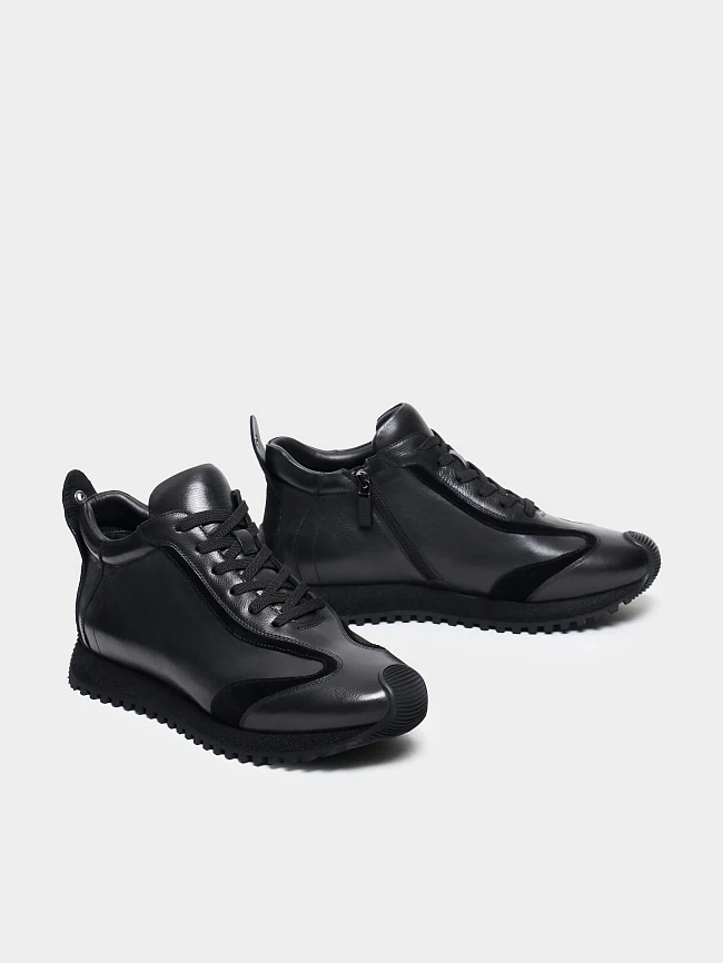 Ботинки мужские демисезонные, цвет черный, натуральная кожа/натуральный спилок M1782593 | 3