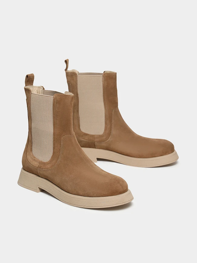 Ботинки женские демисезонные, цвет коричневый, натуральный спилок 136560 | 3