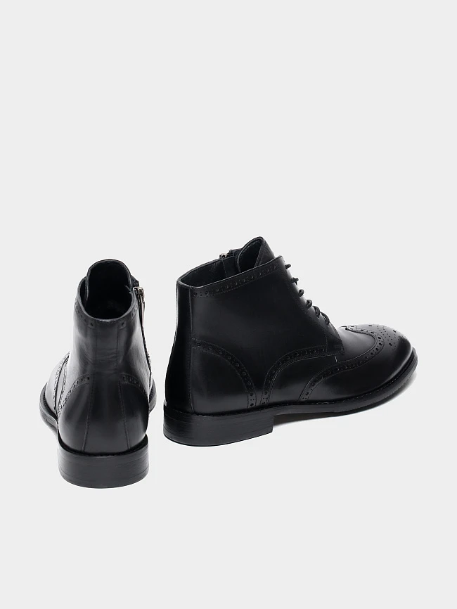 Ботинки мужские демисезонные, цвет черный, натуральная кожа M1782516 | 4