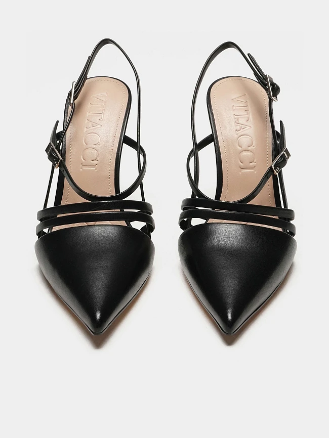 Туфли женские летние, цвет черный, натуральная кожа 497713 | 6