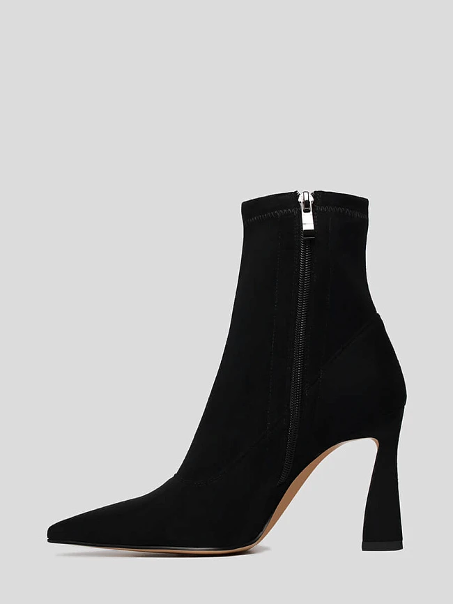 Полусапоги женские демисезонные, цвет черный, искусственный велюр 1396531P | 3