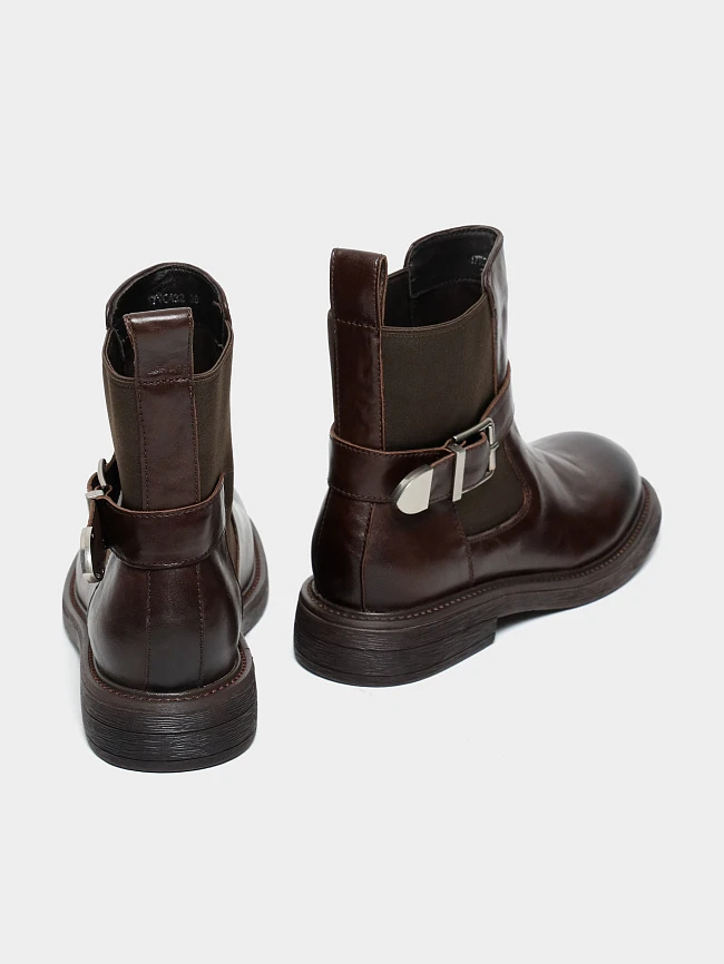 Полусапоги женские демисезонные, цвет коричневый, натуральная кожа 17VC432 | 3