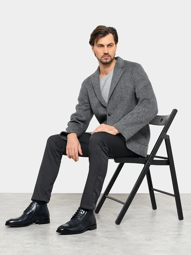 Ботинки мужские демисезонные, цвет синий, натуральная кожа M1023000 | 11