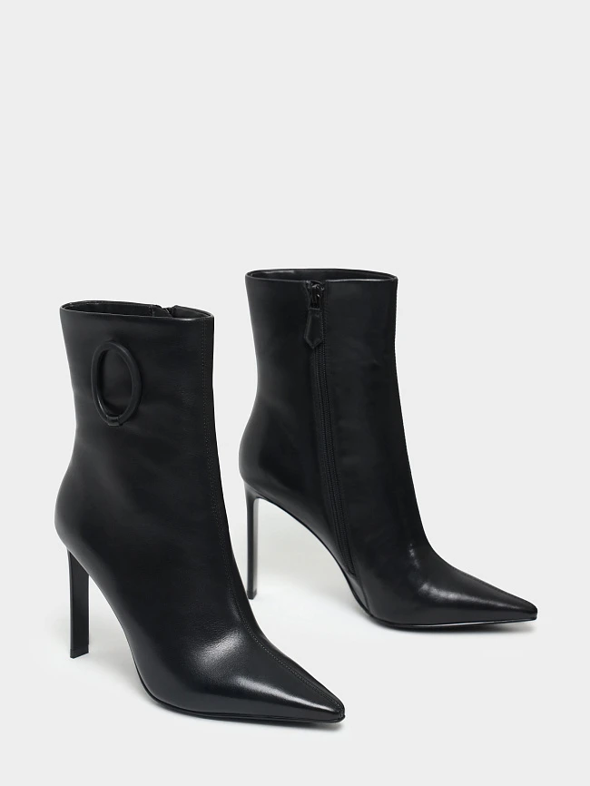 Полусапоги женские демисезонные, цвет черный, натуральная кожа 1492343P | 2