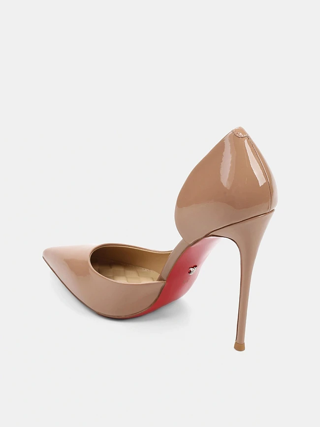 Туфли женские всесезонные, цвет бежевый, натуральная лаковая кожа 496081P2 | 3