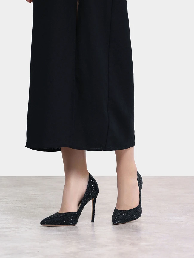 Туфли женские всесезонные, цвет черный, искусственный велюр 2680040 | 8