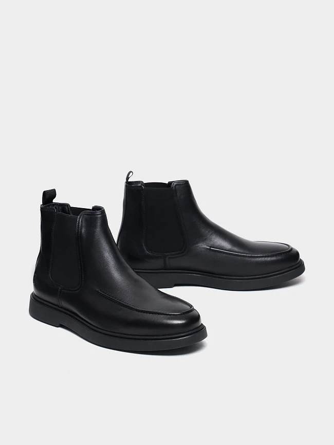 Ботинки мужские демисезонные, цвет черный, натуральная кожа M801240 | 3