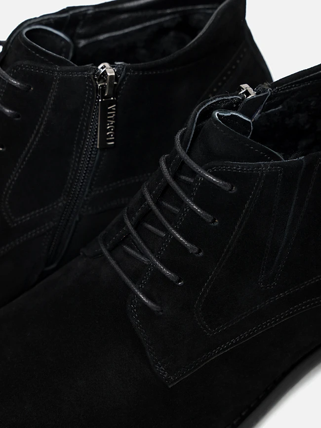 Ботинки мужские зимние, цвет черный, натуральный велюр M1022593M | 5