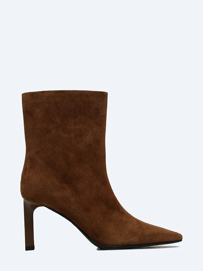 Полусапоги женские демисезонные, цвет коричневый, натуральный велюр 1852732 | 2