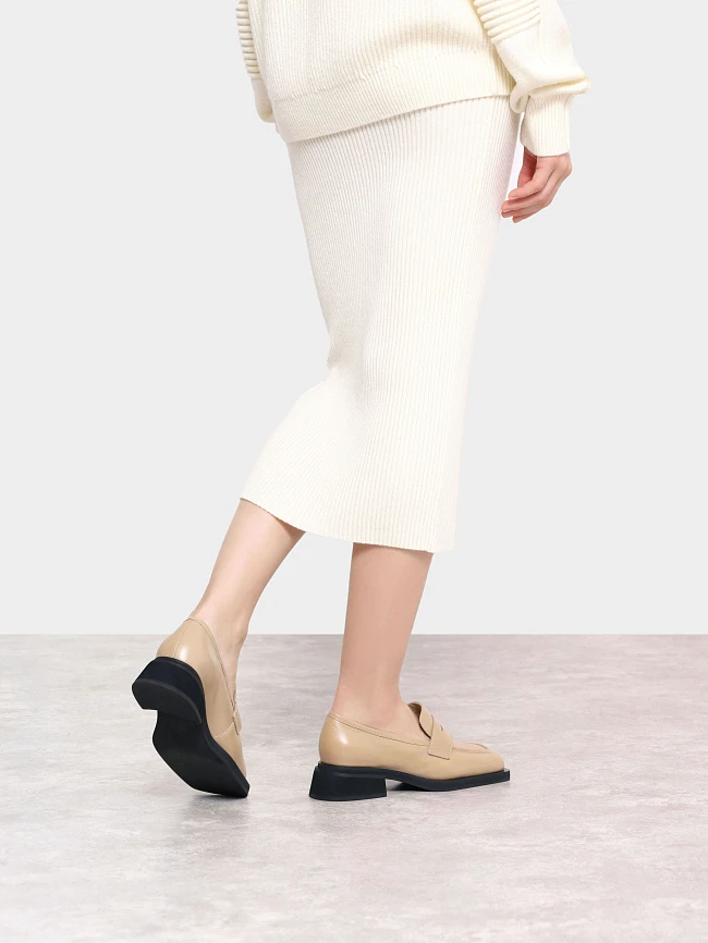 Лоферы женские всесезонные, цвет бежевый, натуральная кожа 1820076 | 9