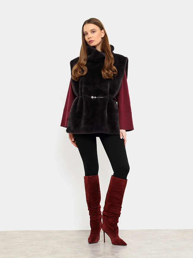 Сапоги женские демисезонные, цвет бордовый, натуральный велюр 1494705 | 8