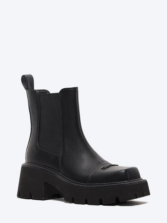 Полусапоги женские демисезонные, цвет черный, искусственная кожа 1849031 | 1