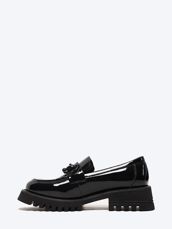 Лоферы женские всесезонные, цвет черный, натуральная кожа и полимерные материалы 1849462 | 3