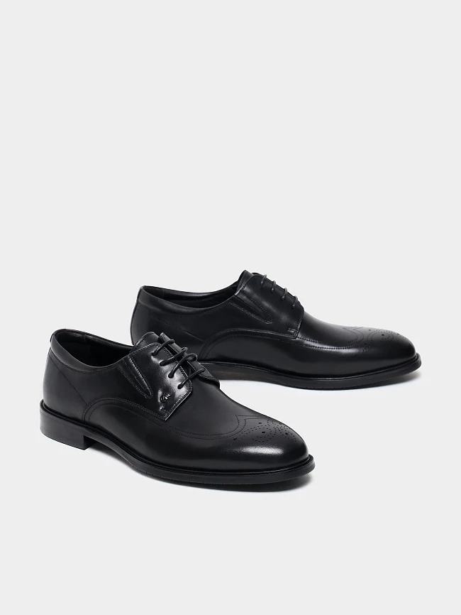 Полуботинки мужские всесезонные, цвет черный, натуральная кожа M1022923 | 3