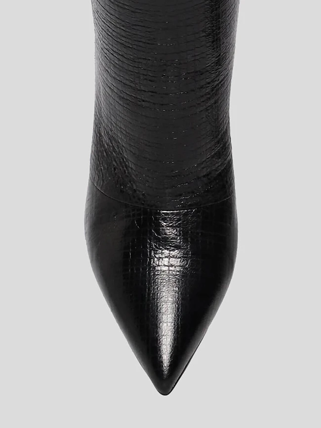 Ботфорты женские демисезонные, цвет черный, натуральный наплак 1492968 | 4