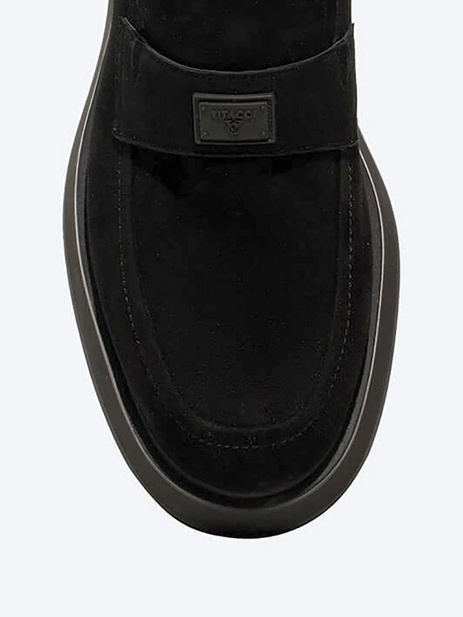 Лоферы мужские зимние, цвет черный, натуральный велюр M1022925M | 4