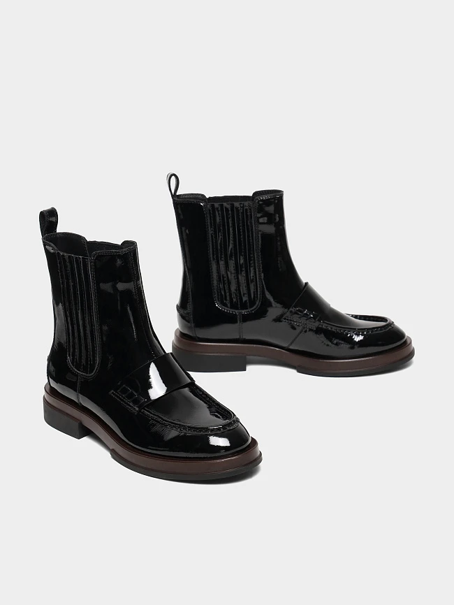 Ботинки женские демисезонные, цвет черный, натуральная лаковая кожа 1821623 | 3